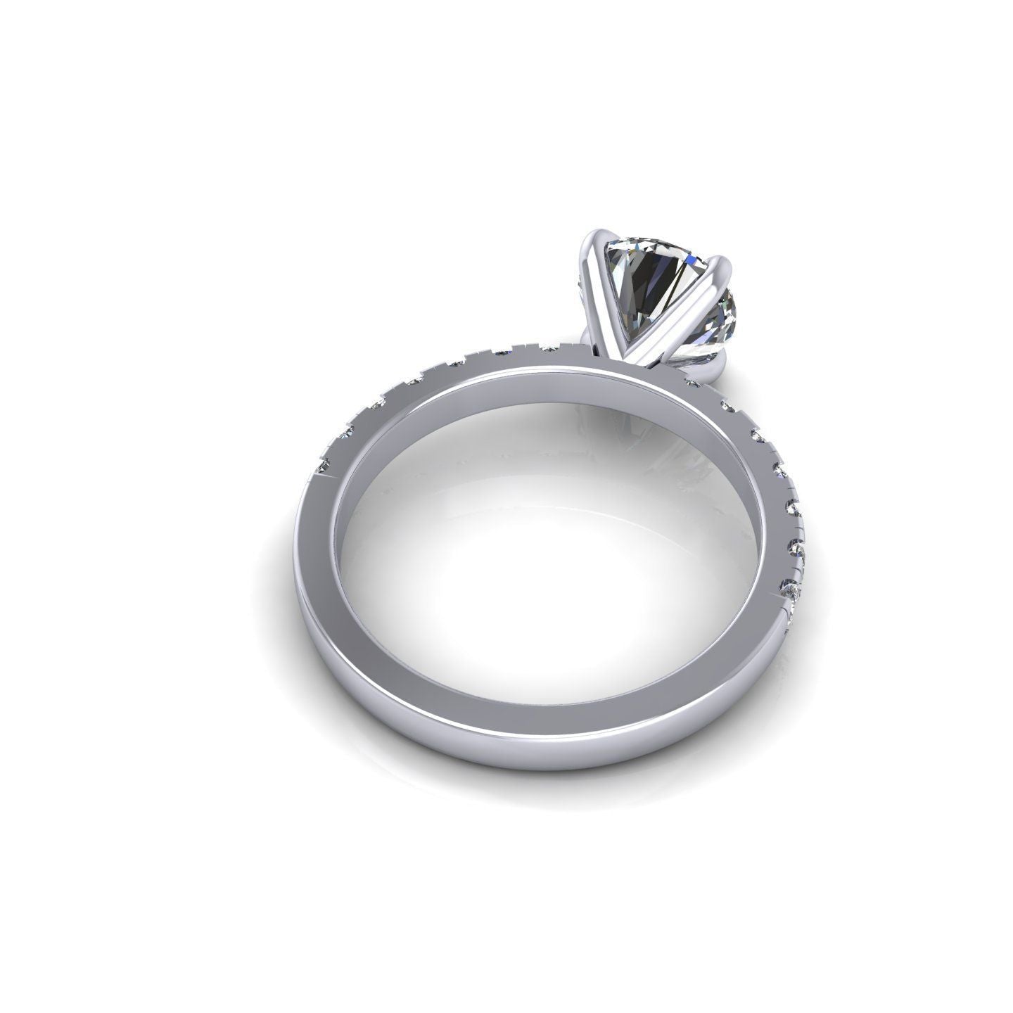 Classic Solitaire Pavé Ring 1–1.5 ct Lab Diamond
