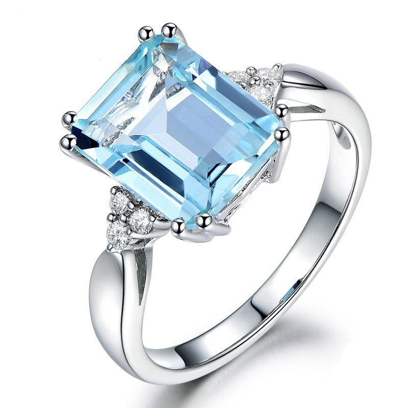  Аквамарин gemstone Кольцо для женщин 
