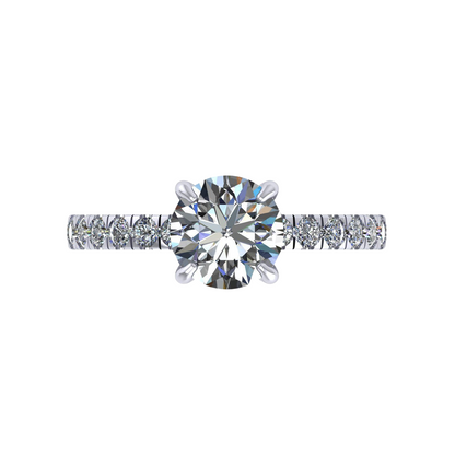 Classic Solitaire Pavé Ring 1–1.5 ct Lab Diamond