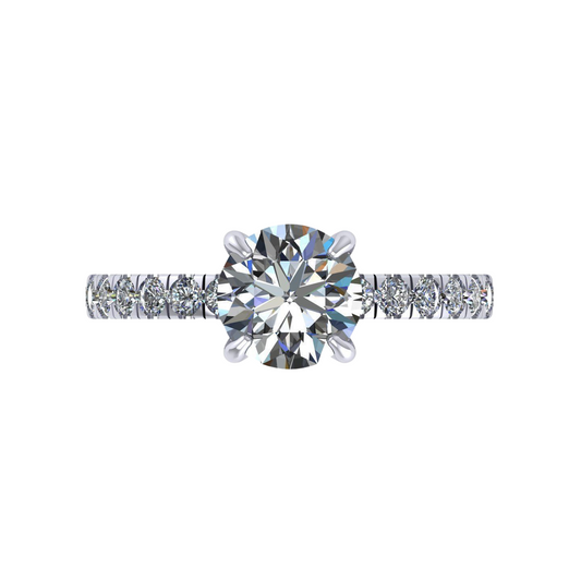 Classic Solitaire Pavé Ring 1–1.5 ct Lab Diamond