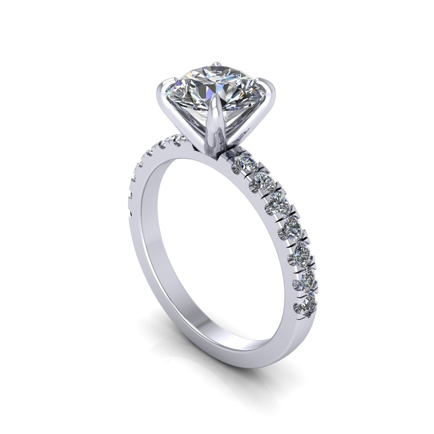 Classic Solitaire Pavé Ring 1–1.5 ct Lab Diamond