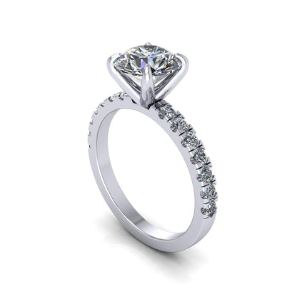 Classic Solitaire Pavé Ring 1–1.5 ct Lab Diamond