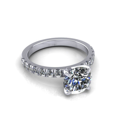 Classic Solitaire Pavé Ring 1–1.5 ct Lab Diamond