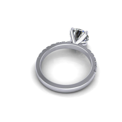 Classic Solitaire Pavé Ring 1–1.5 ct Lab Diamond