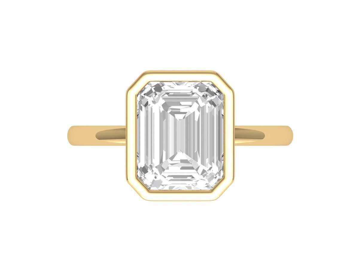 Emerald Solitaire Bazel Ring
