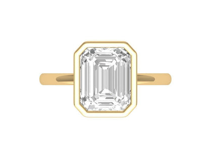 Emerald Solitaire Bazel Ring