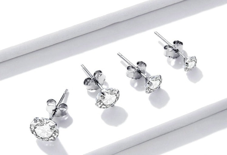Stud Earrings Platinum Plated