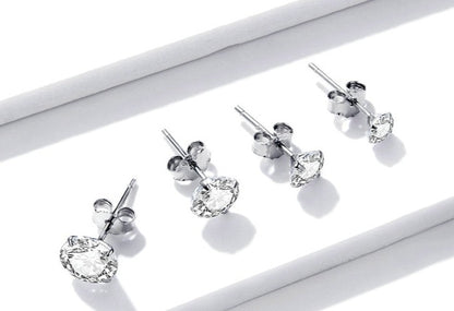 Stud Earrings Platinum Plated
