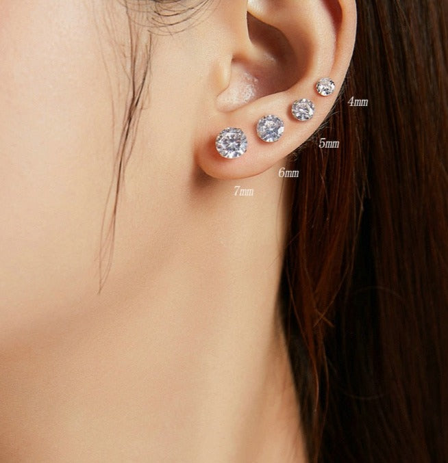 Stud Earrings Platinum Plated